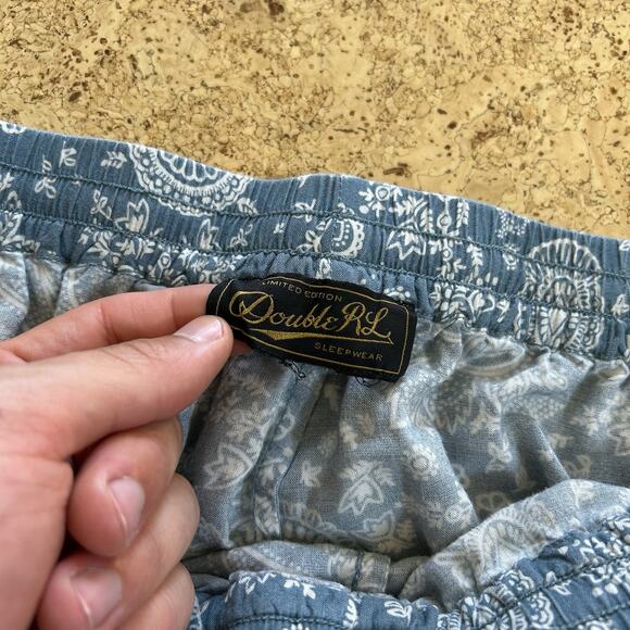 RRL Ralph Lauren Limited Edition Paisley Print Pajamas Sleep Set Shirt Pants OS - Picture 7 of 9